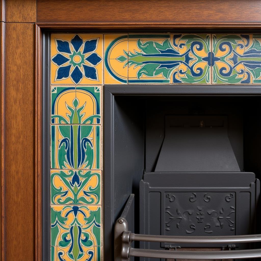 Arts and Crafts Fireplace Tile Design