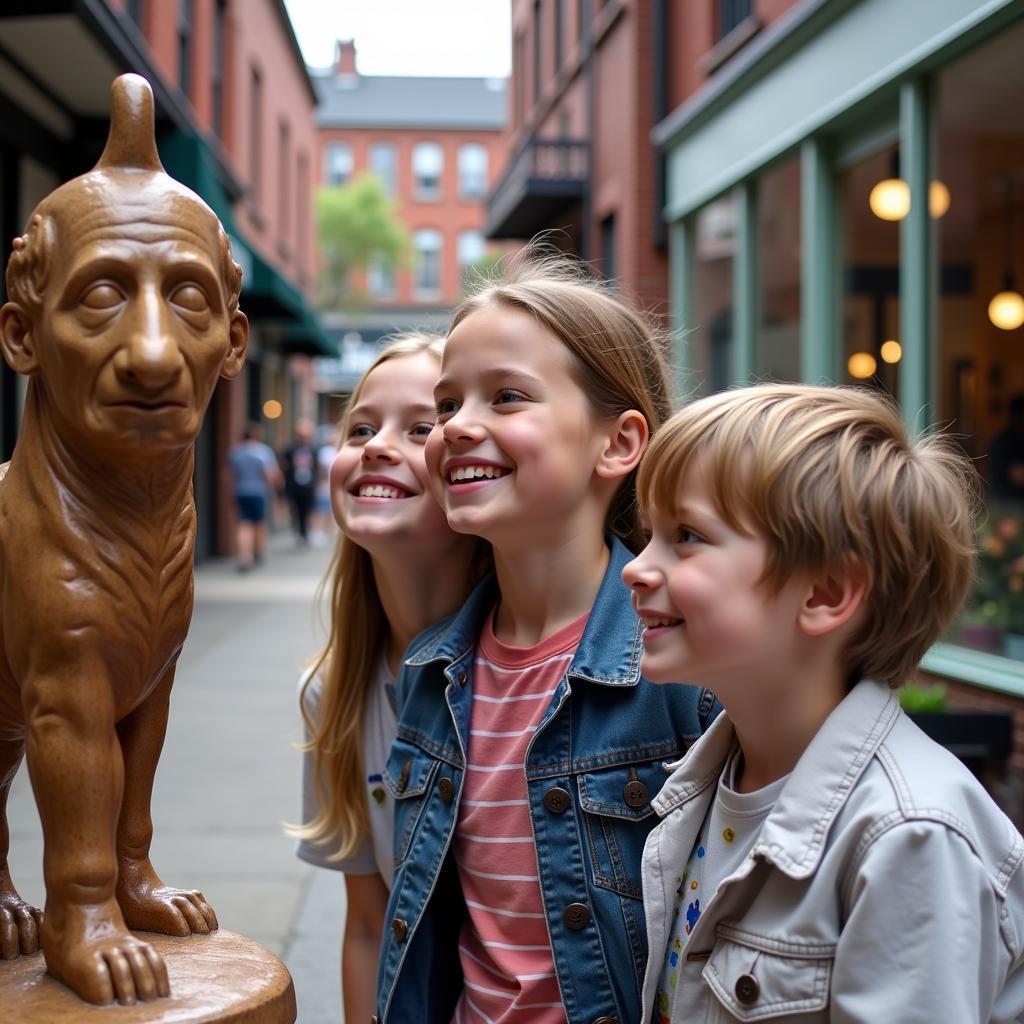 Family enjoying art at Arts in the Alley Grove City Ohio