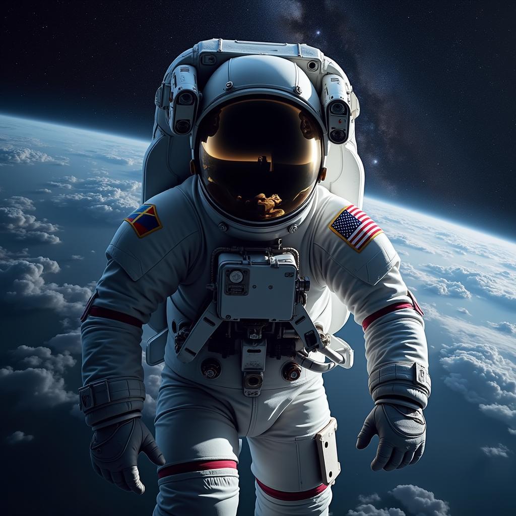 Astronaut Spacewalking Digital Art