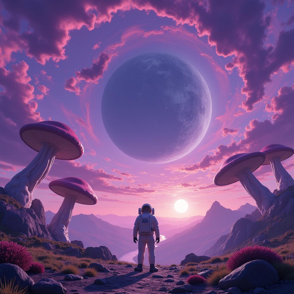 Astronaut in a Surreal Landscape