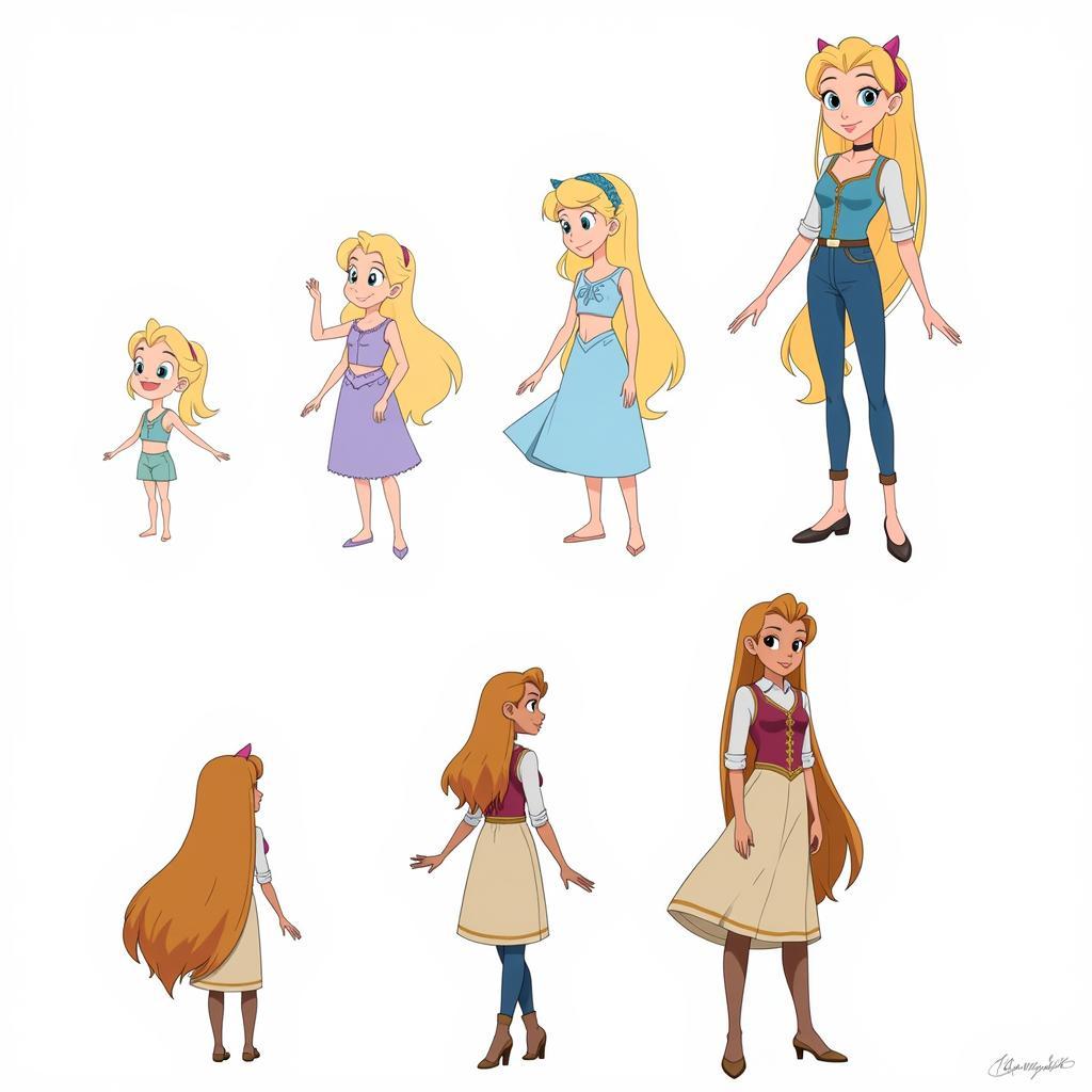 Character Design Progression of Aurora