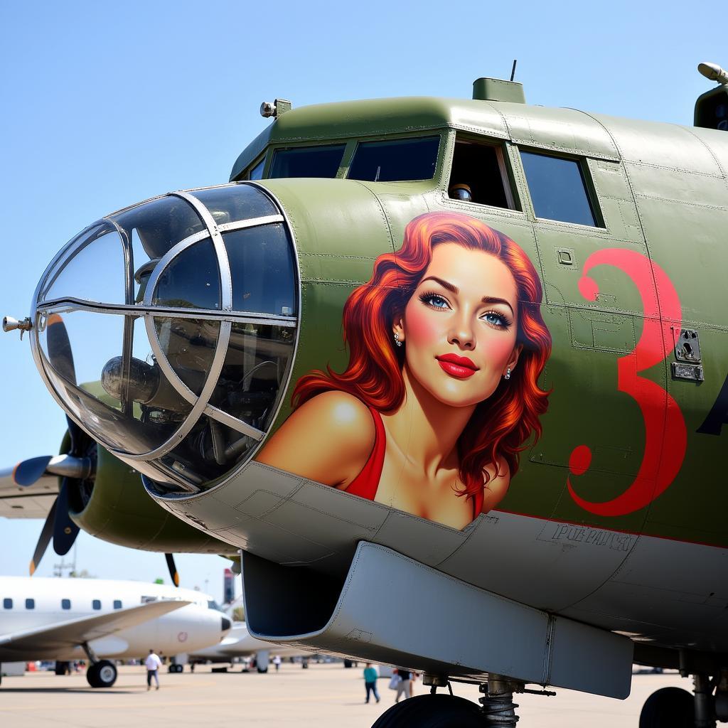 B-24 Bomber Nose Art - Pin-up Girl