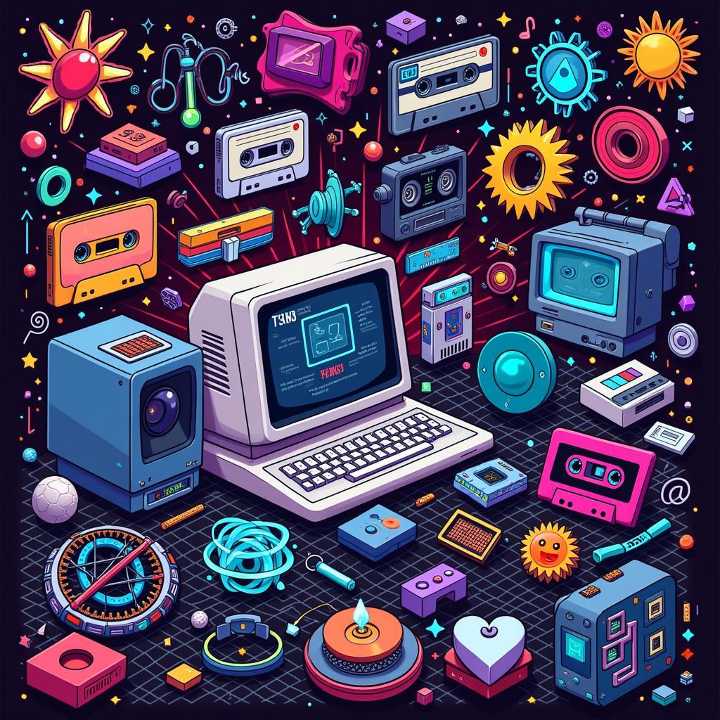 Digital Collage of Retro Tech