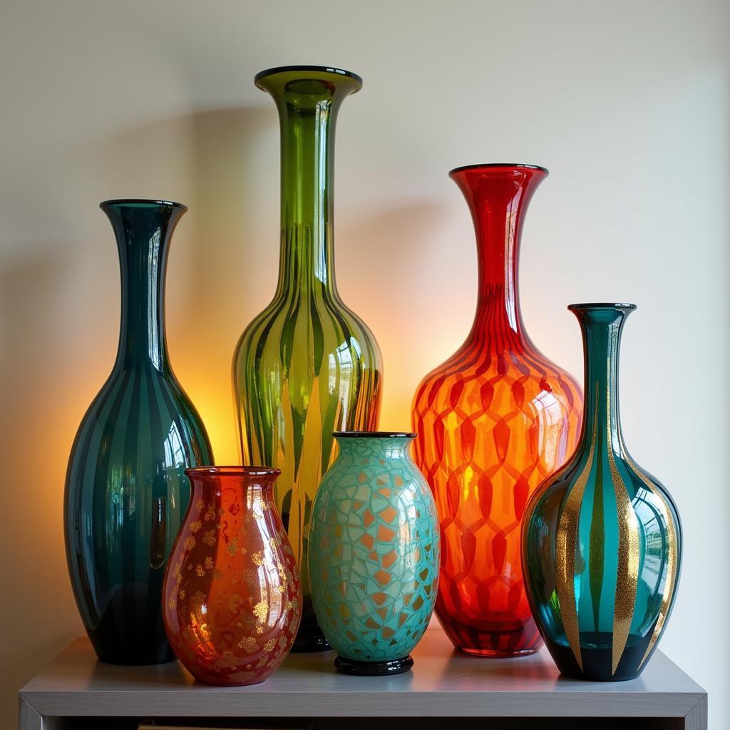 Collection of Bagley Art Deco Vases