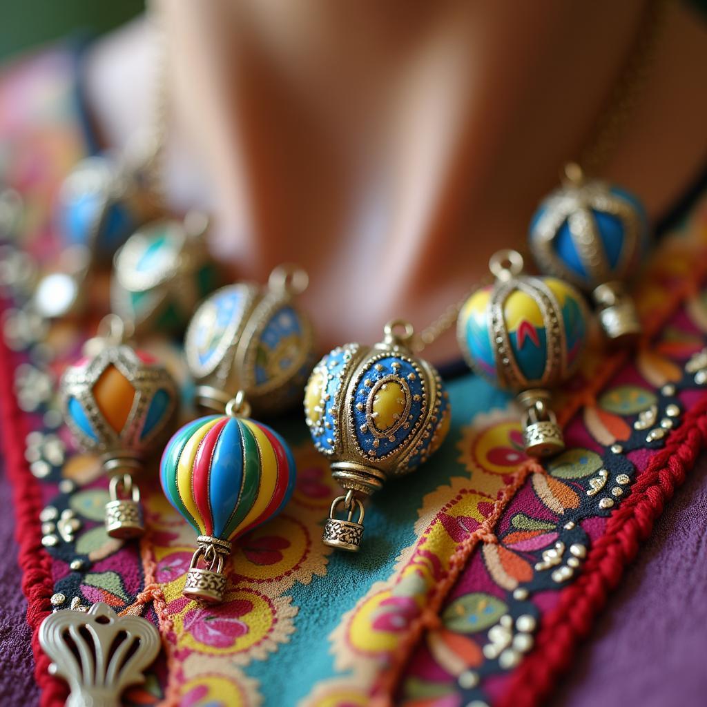 Handmade jewelry inspired by hot air balloons at the Balloon Fiesta Arts and Crafts Show