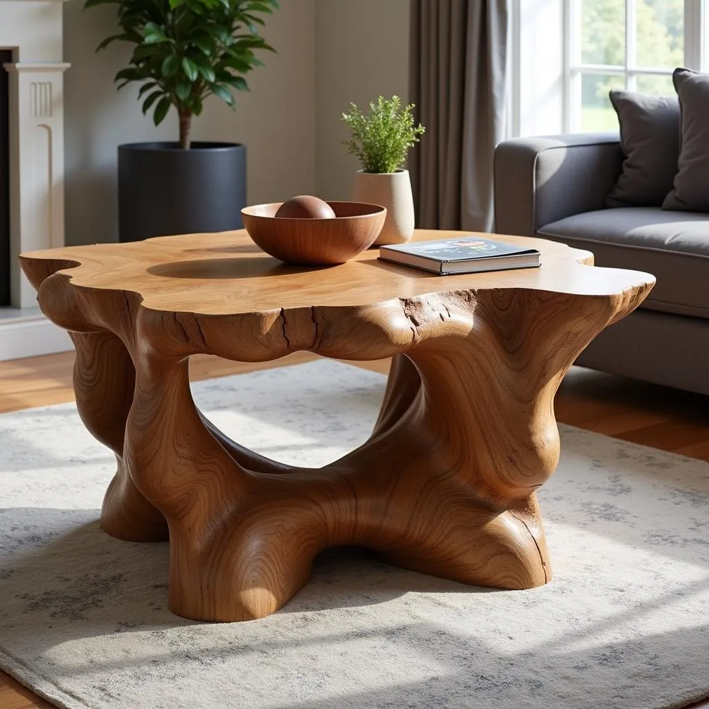 Bàn gỗ wood art table phong cách hiện đại