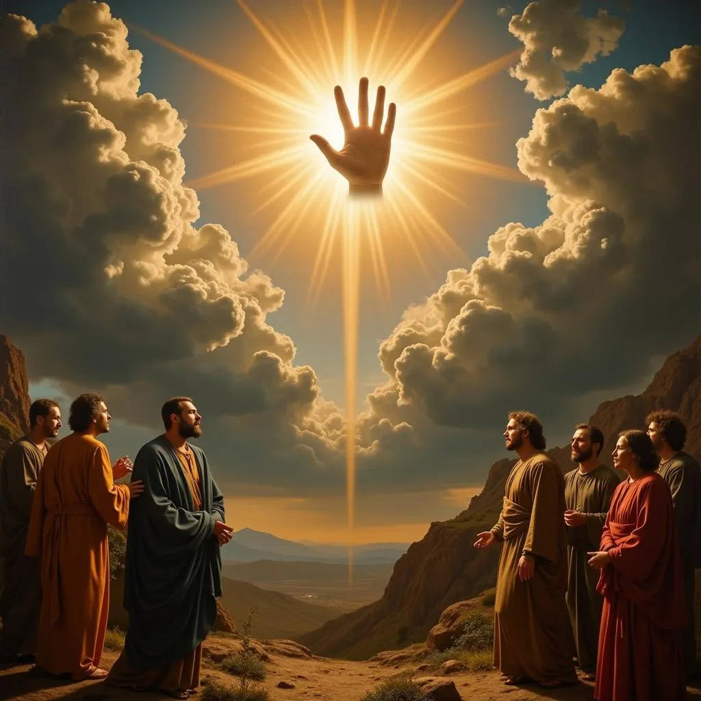 Renaissance Painting Depicting Hand of God