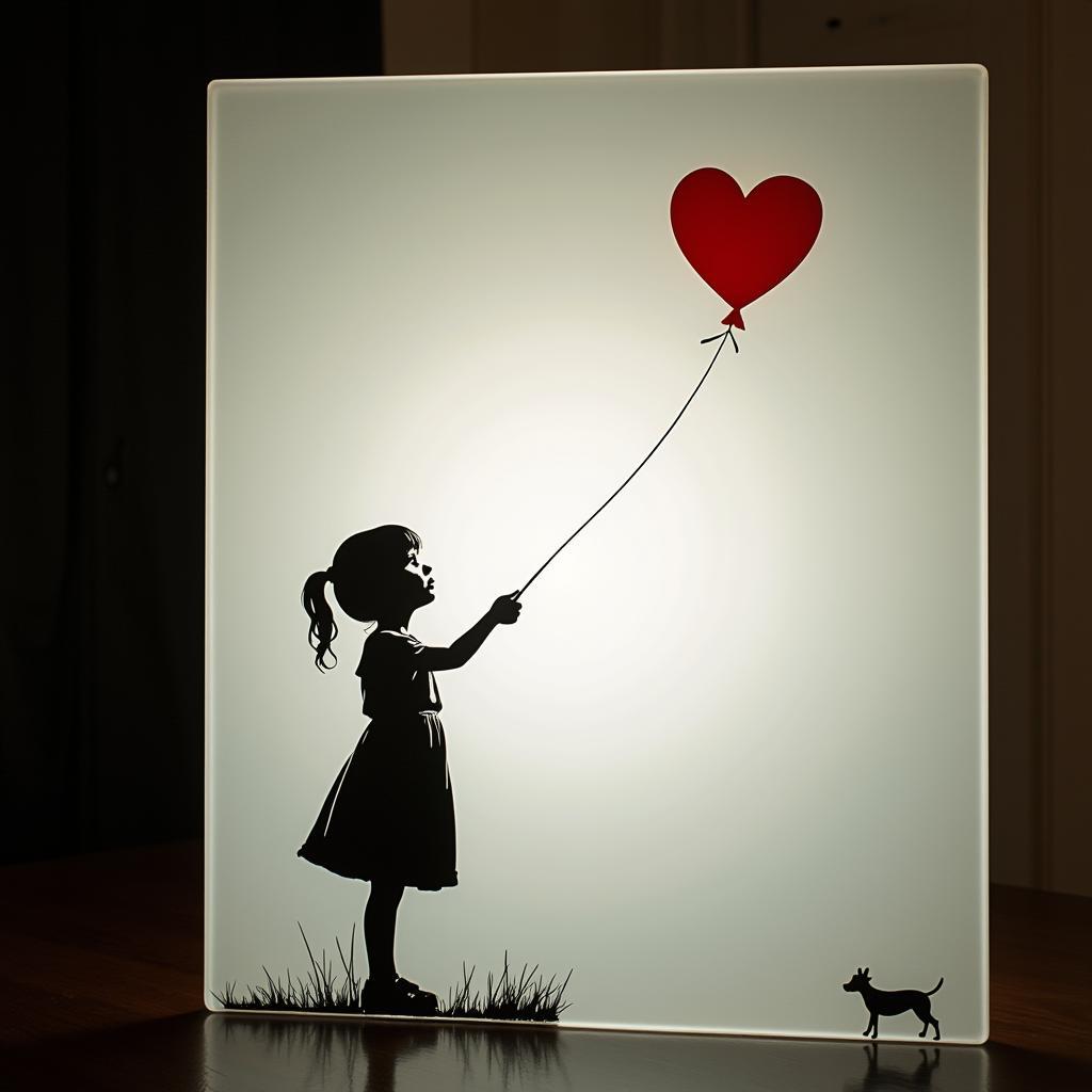 Banksy Girl with Balloon glass wall art