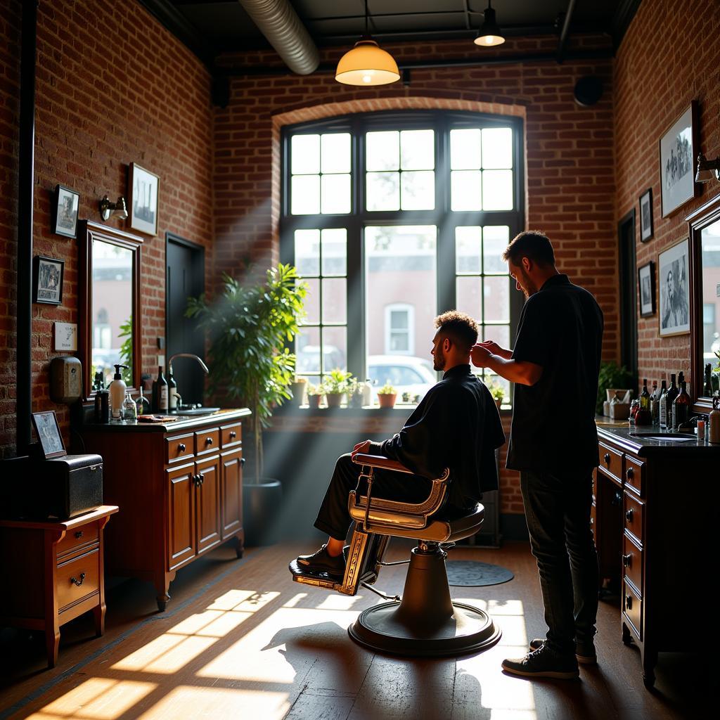 Interior of a Barber Shop in Bishop Arts