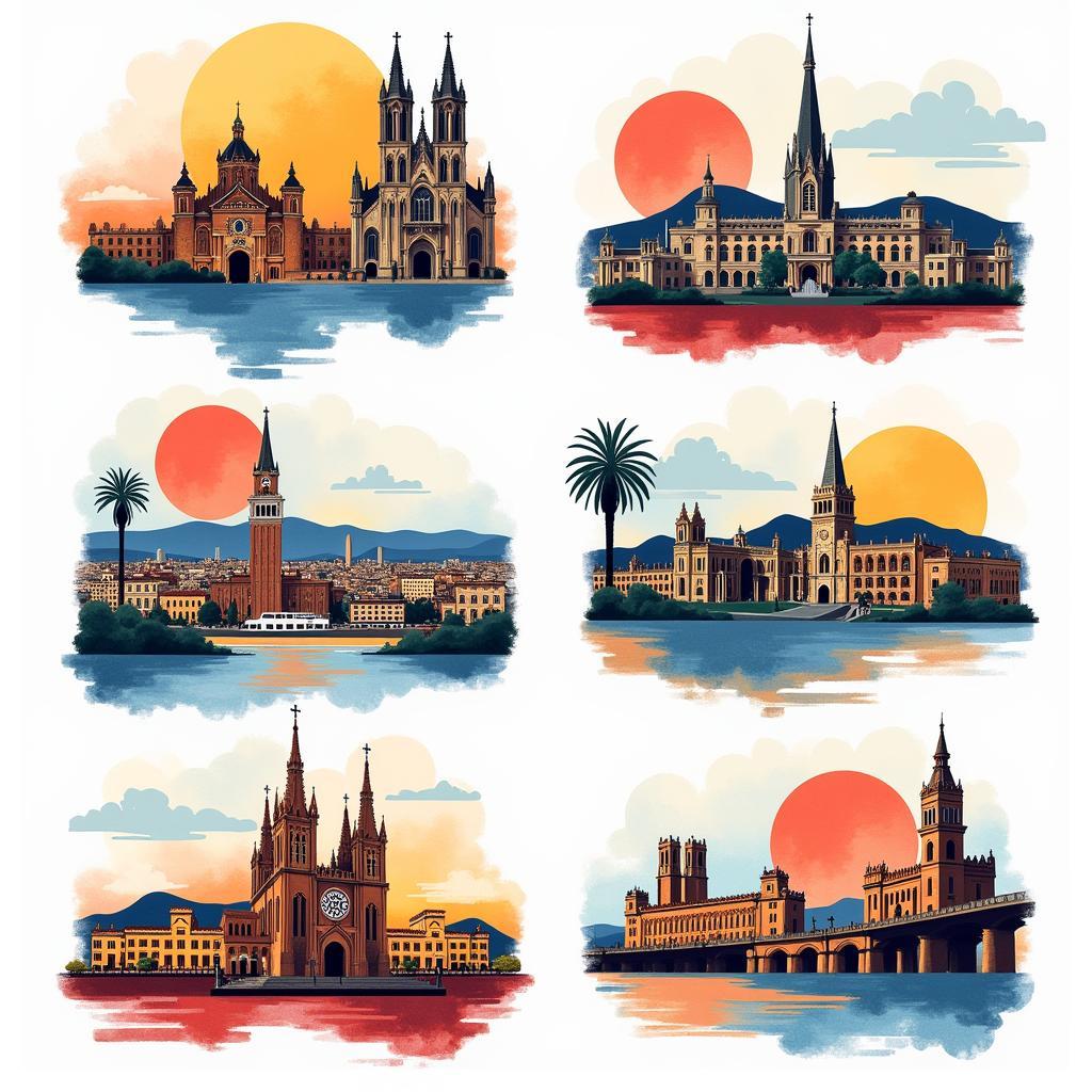 Barcelona art prints với phong cách đa dạng