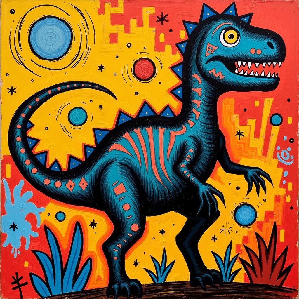 Jean-Michel Basquiat's Dinosaur Painting