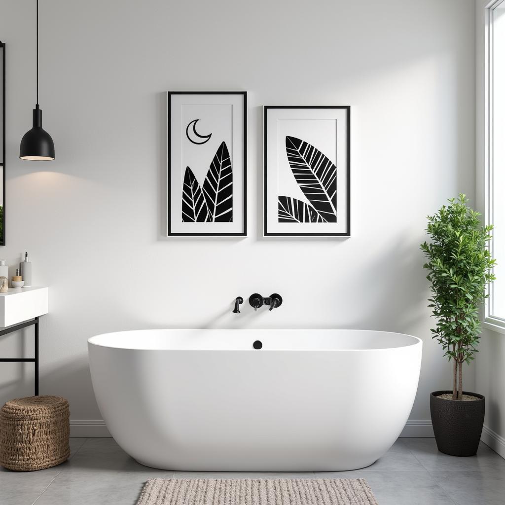 Modern Minimalist Bathroom Wall Art Set