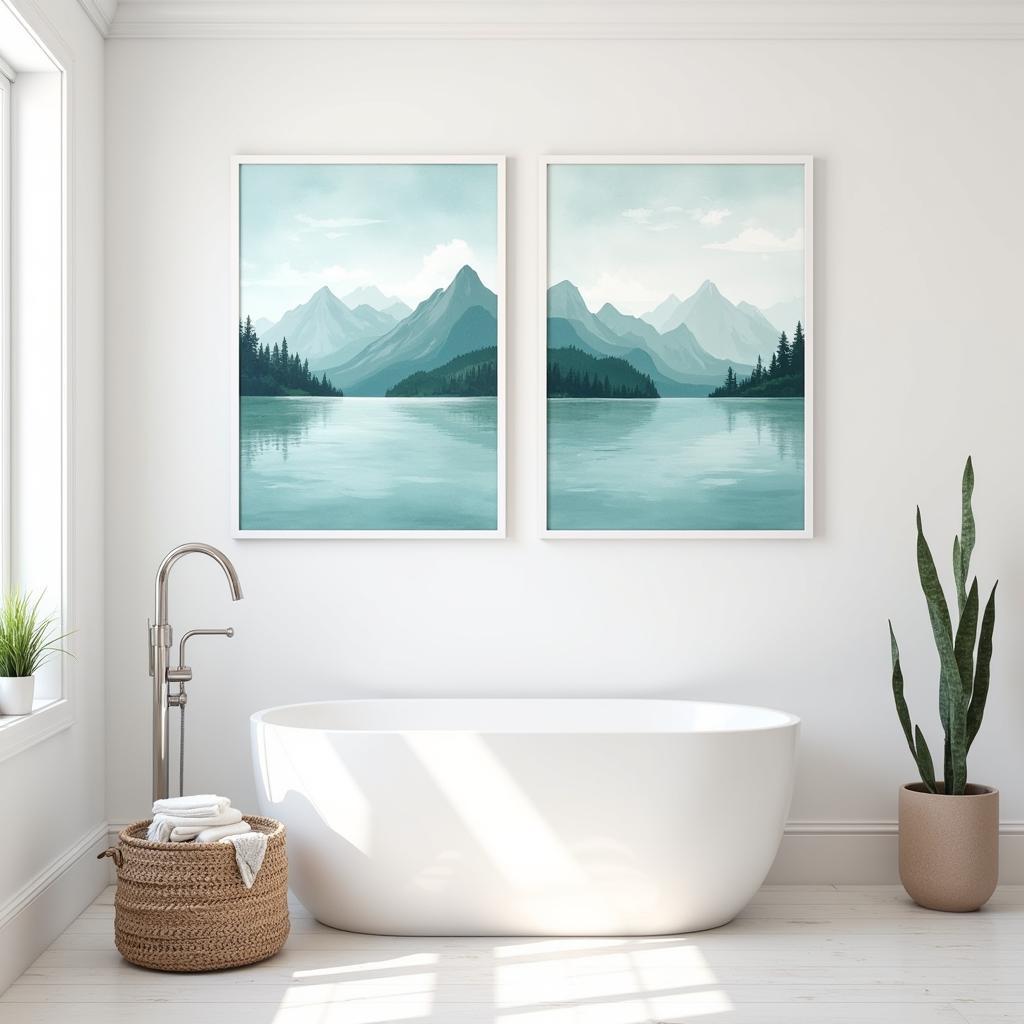 Nature-Inspired Bathroom Wall Art Set