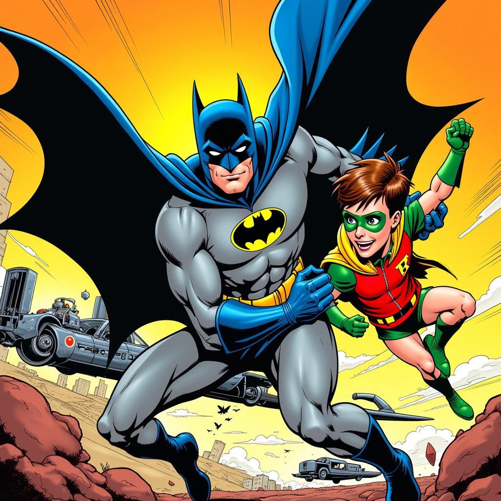 Classic Batman and Robin Comic Book Cover