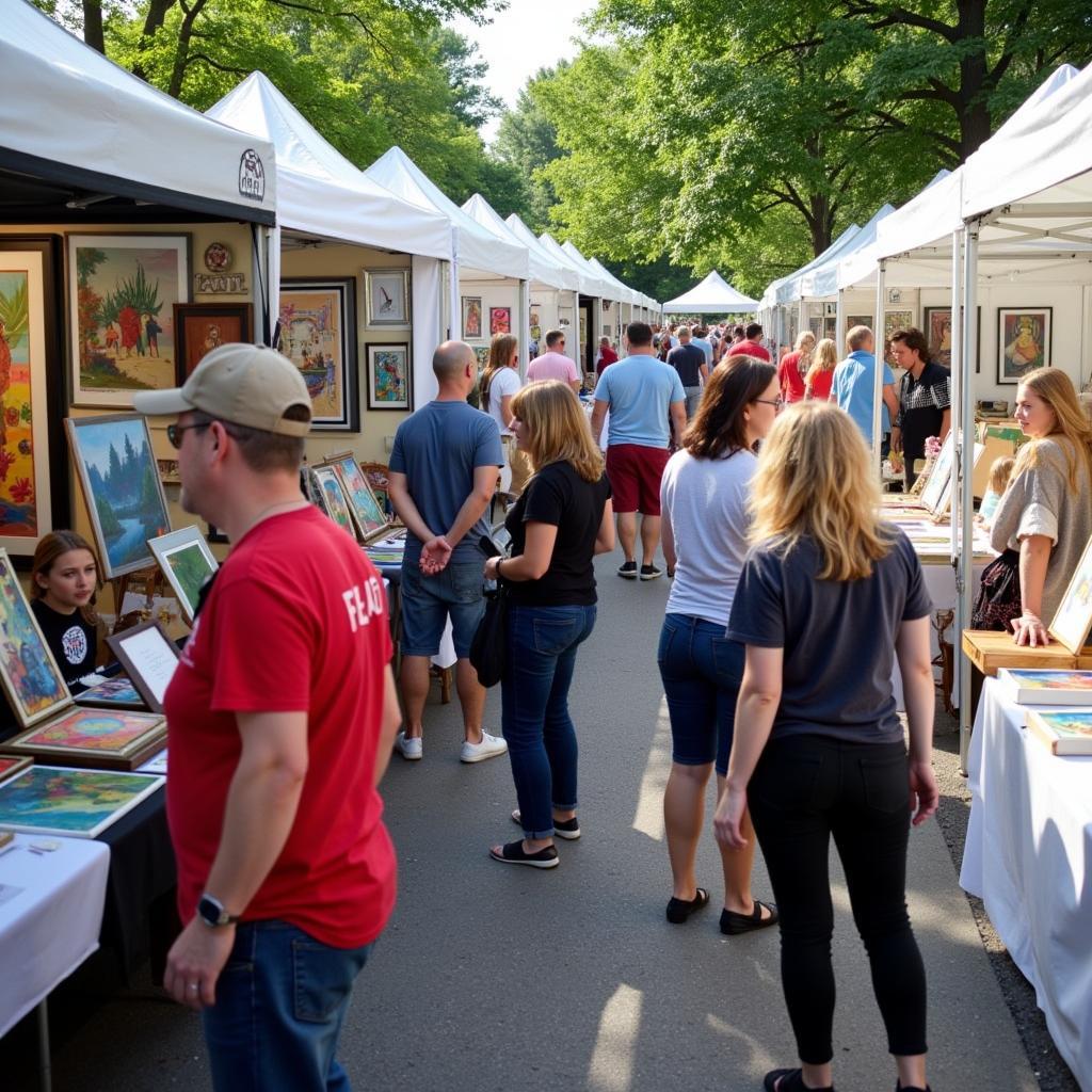 Crowds gather at the Bay City Art Festival