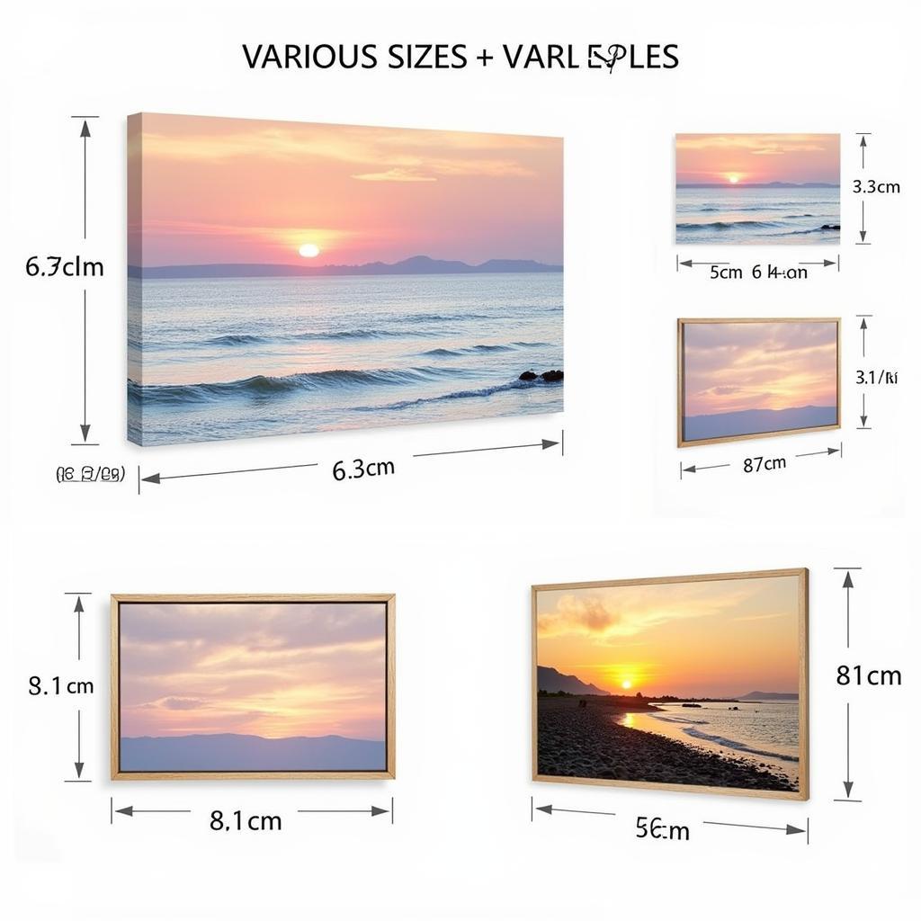 Different Sizes and Mediums of Beach Sunset Wall Art