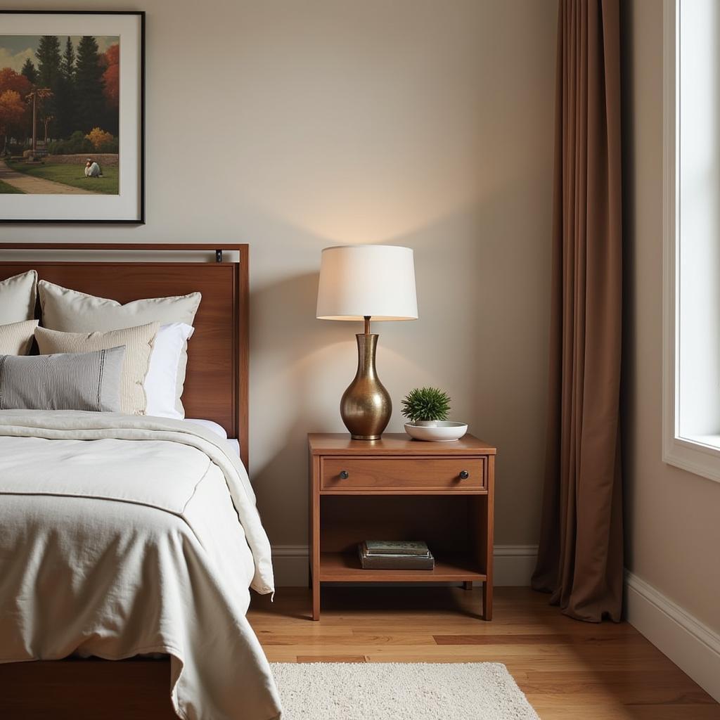 Bedroom Interior with Art End Table