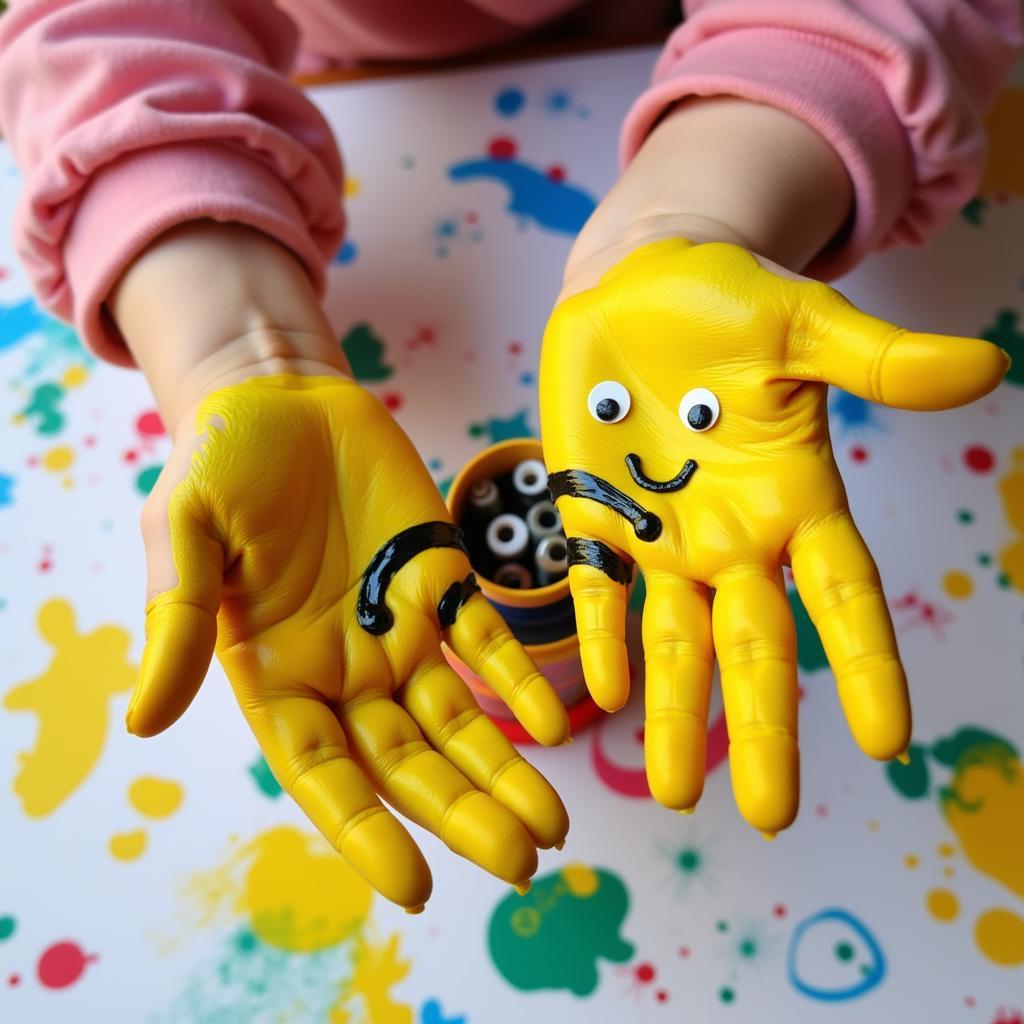 Cute bee handprint art project for kids