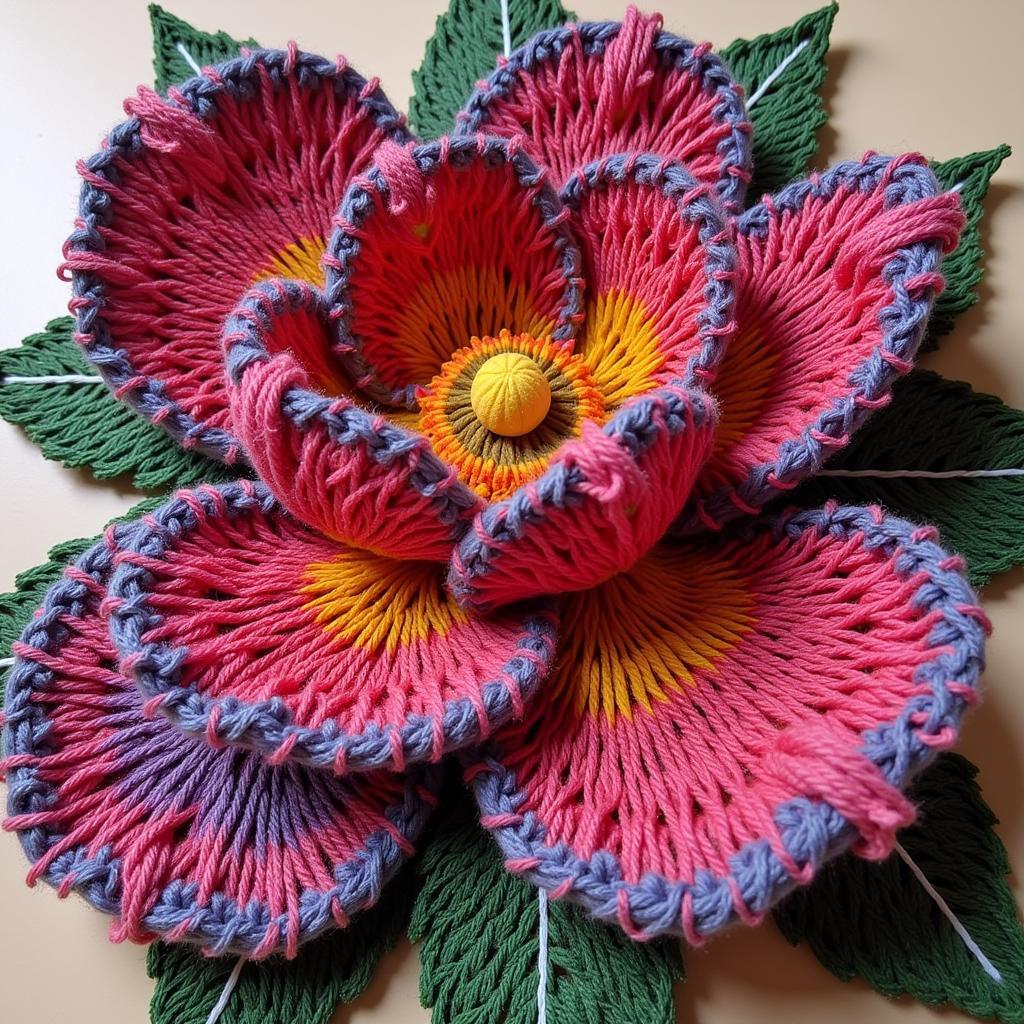 Completed Begonia Yarn Art Project