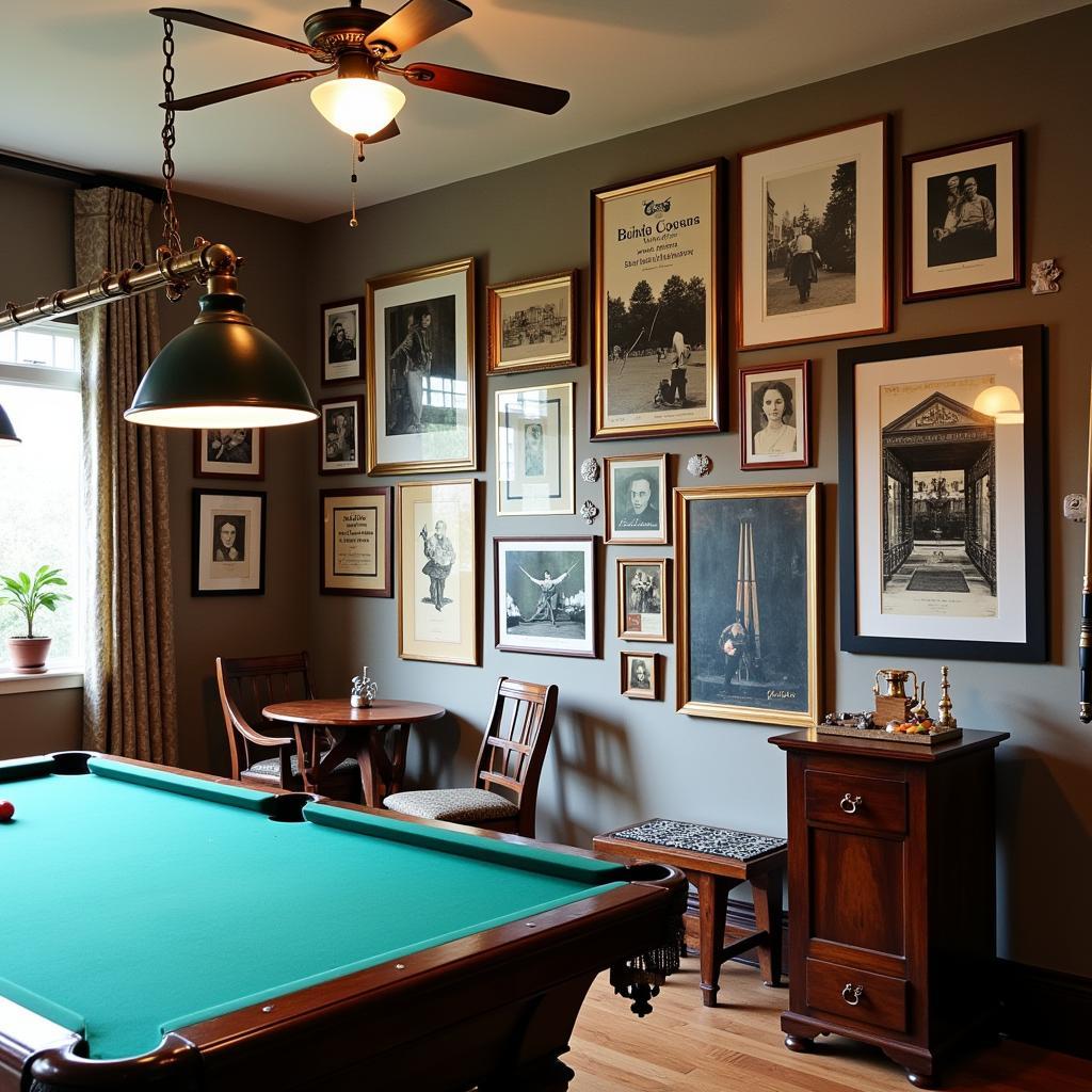 Billiard Room Wall Art: Gallery Wall with Various Sizes