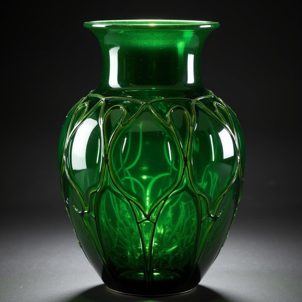 Art Deco Green Glaze Vase