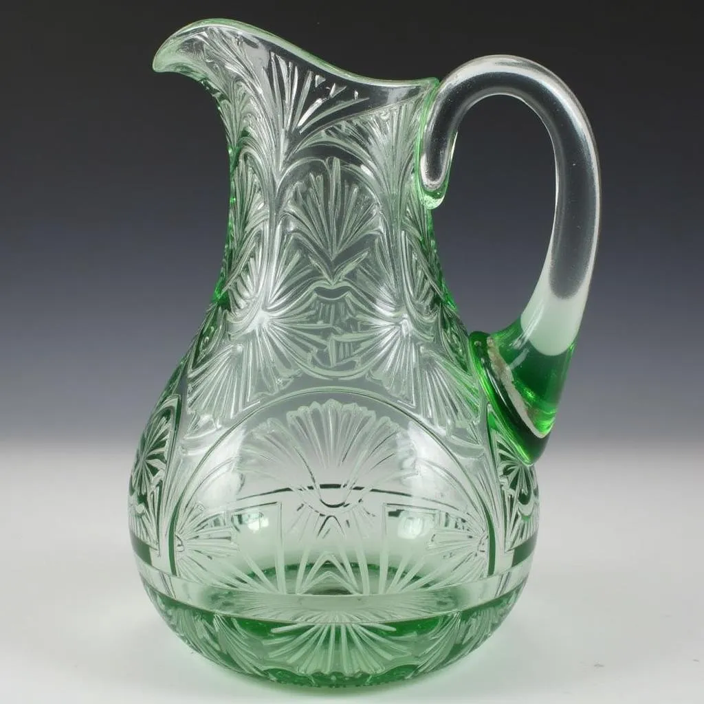 Antique Art Deco Glass Jug