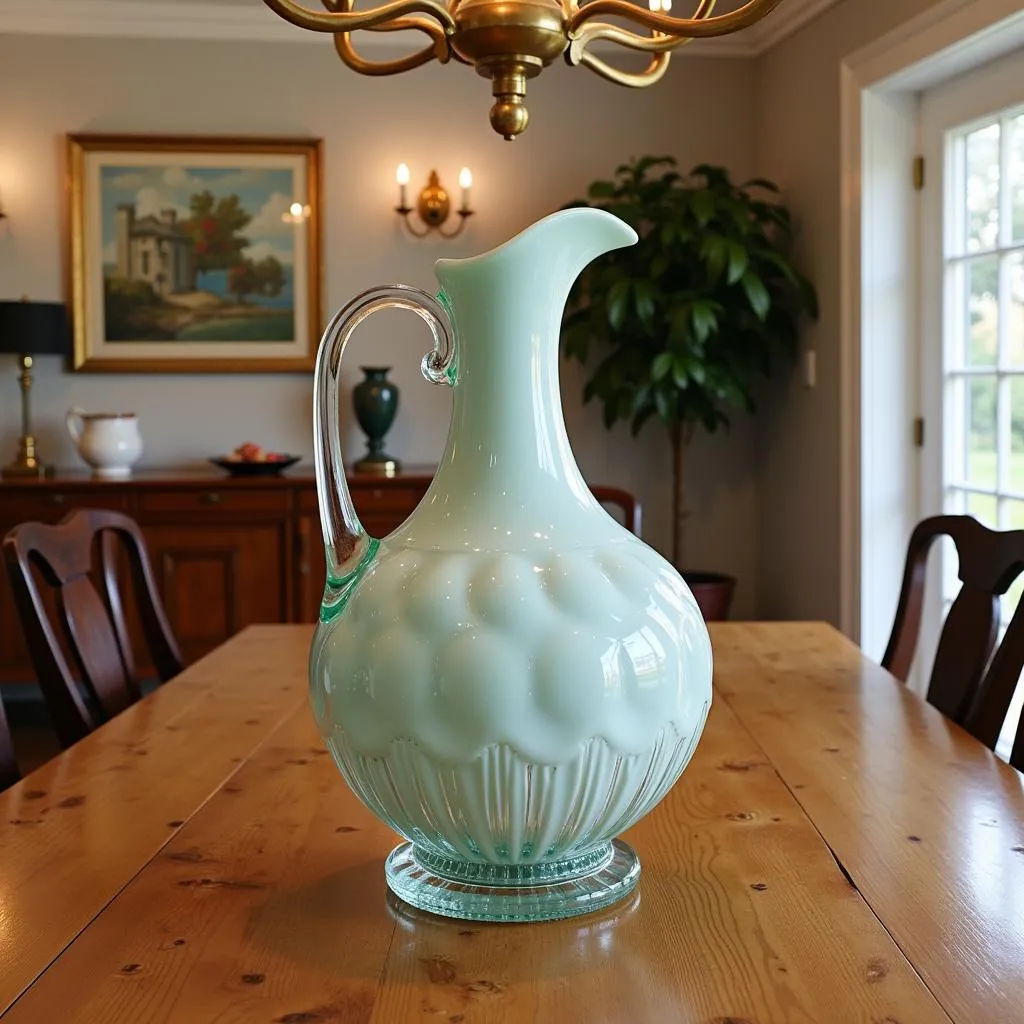 Art Deco Glass Jug as a Centerpiece