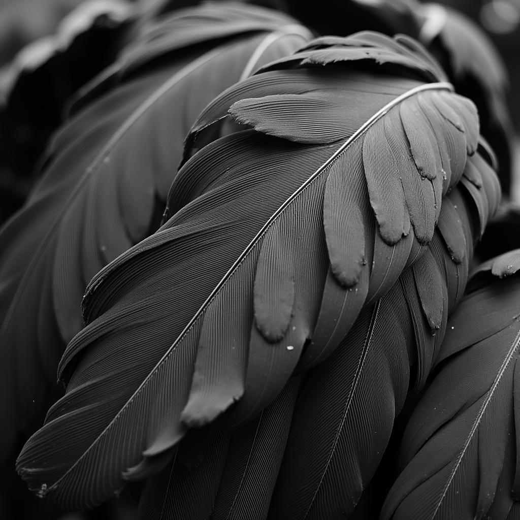 Close-Up Detail of Bird Feathers