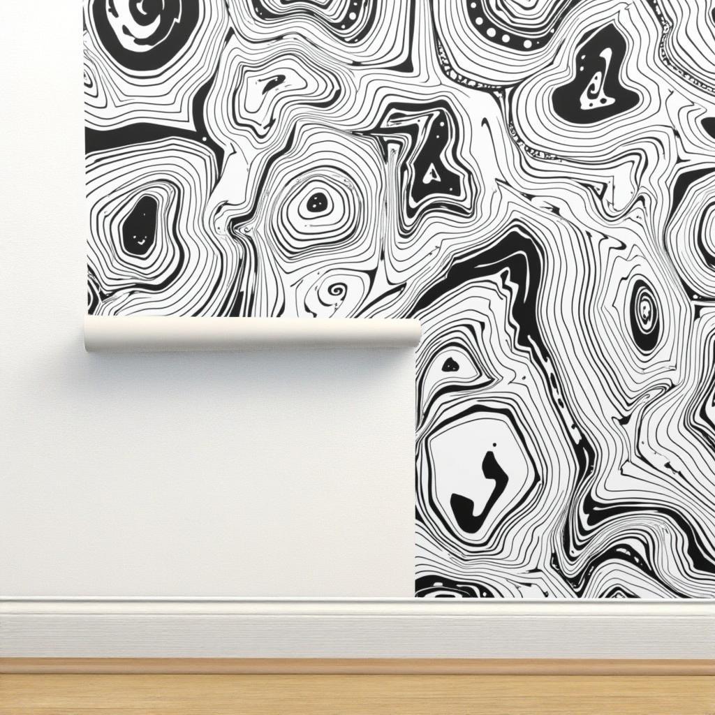 Black and white abstract art wallpaper