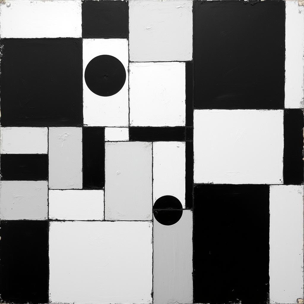 Black and White Geometric Abstract Art