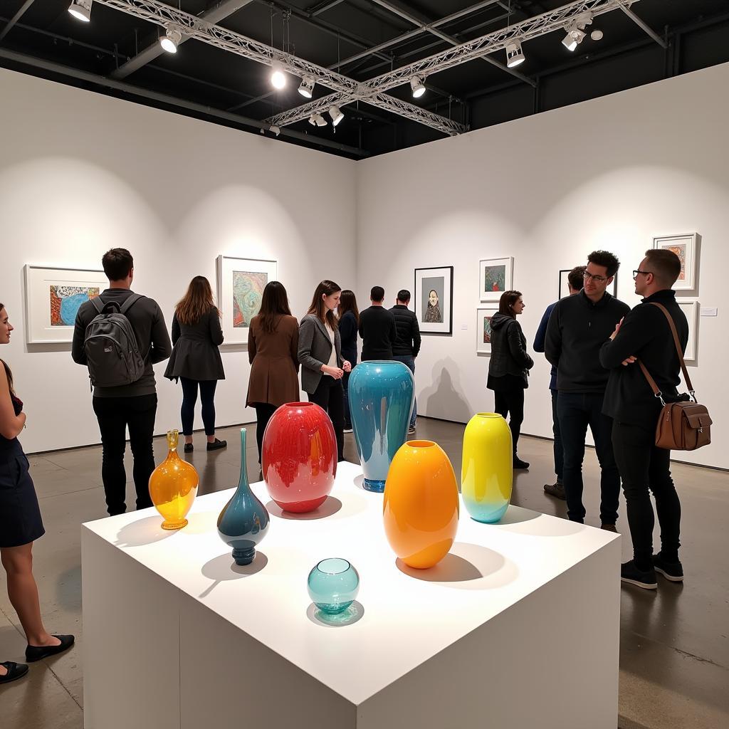 Contemporary Blown Glass Art on Display