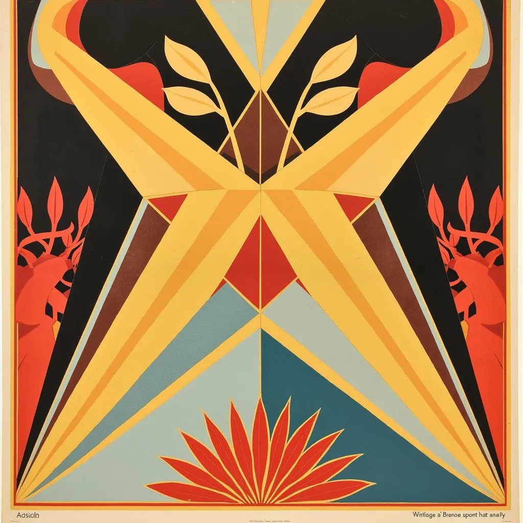 Geometric composition of a French Art Deco poster