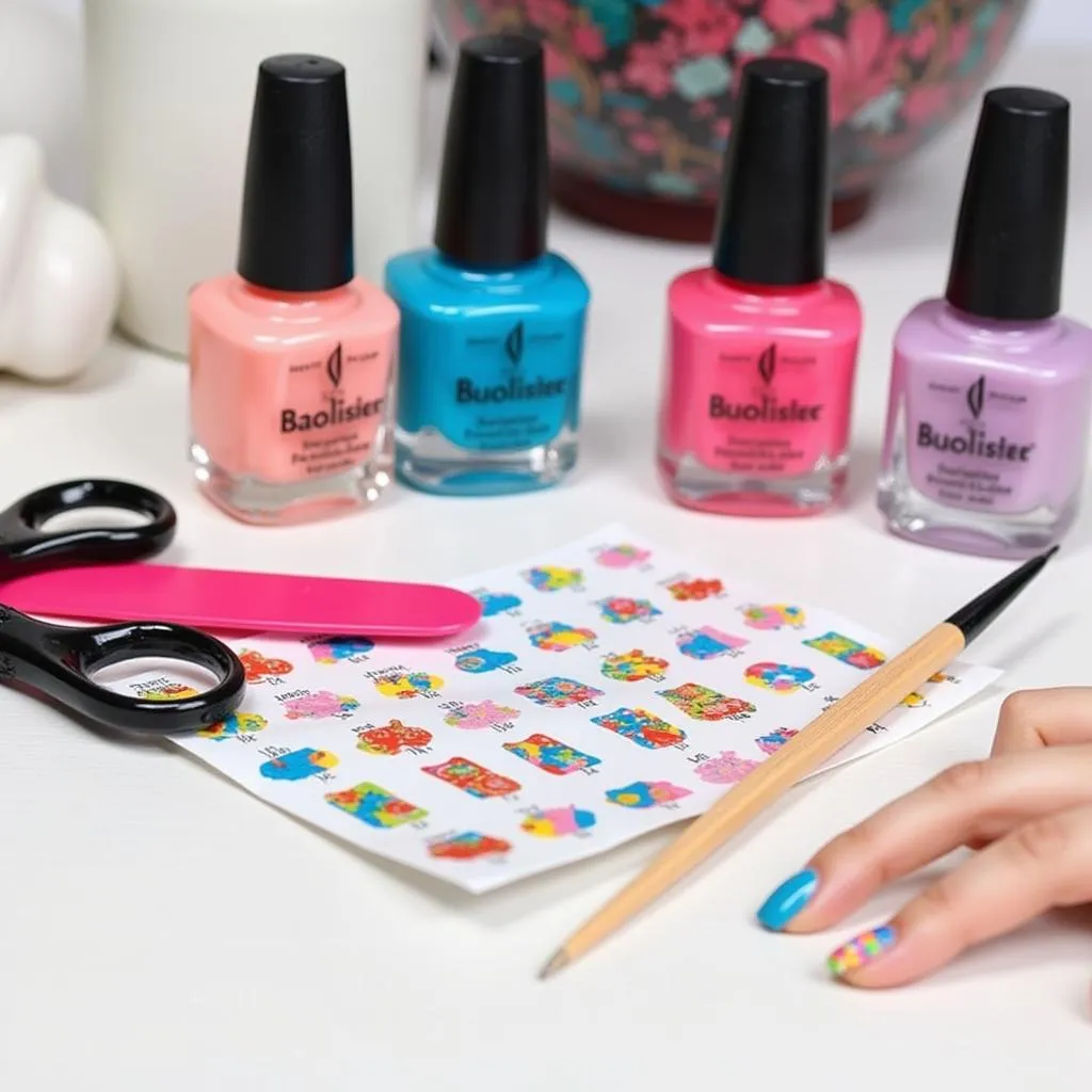 Bộ dụng cụ nail art set cơ bản