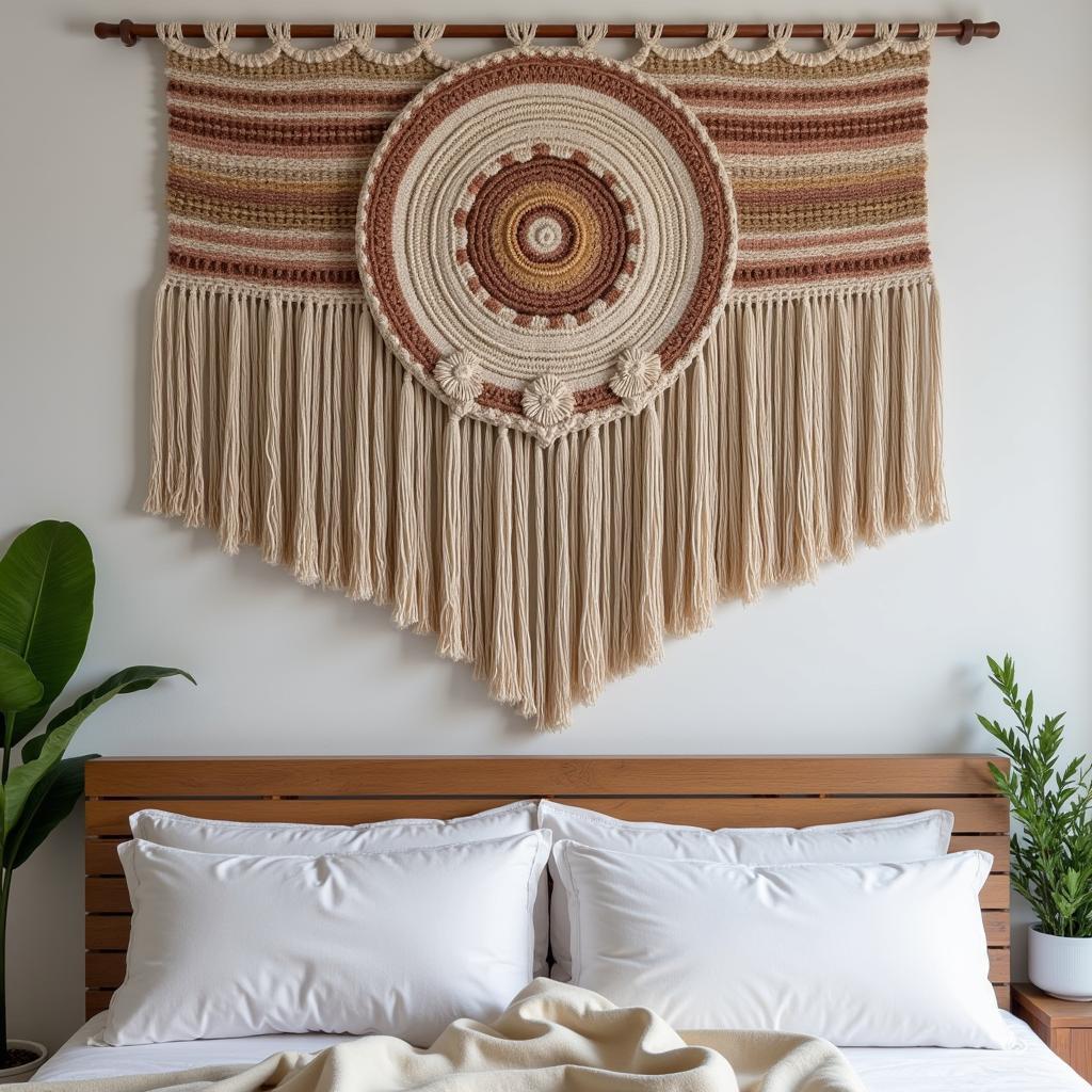 Boho wall art for couples bedroom