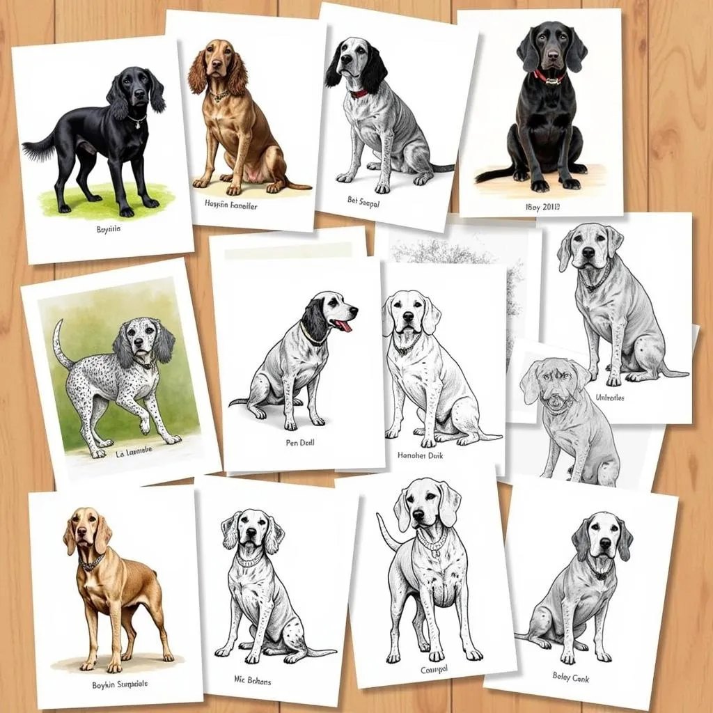 Collection of different Boykin Spaniel prints