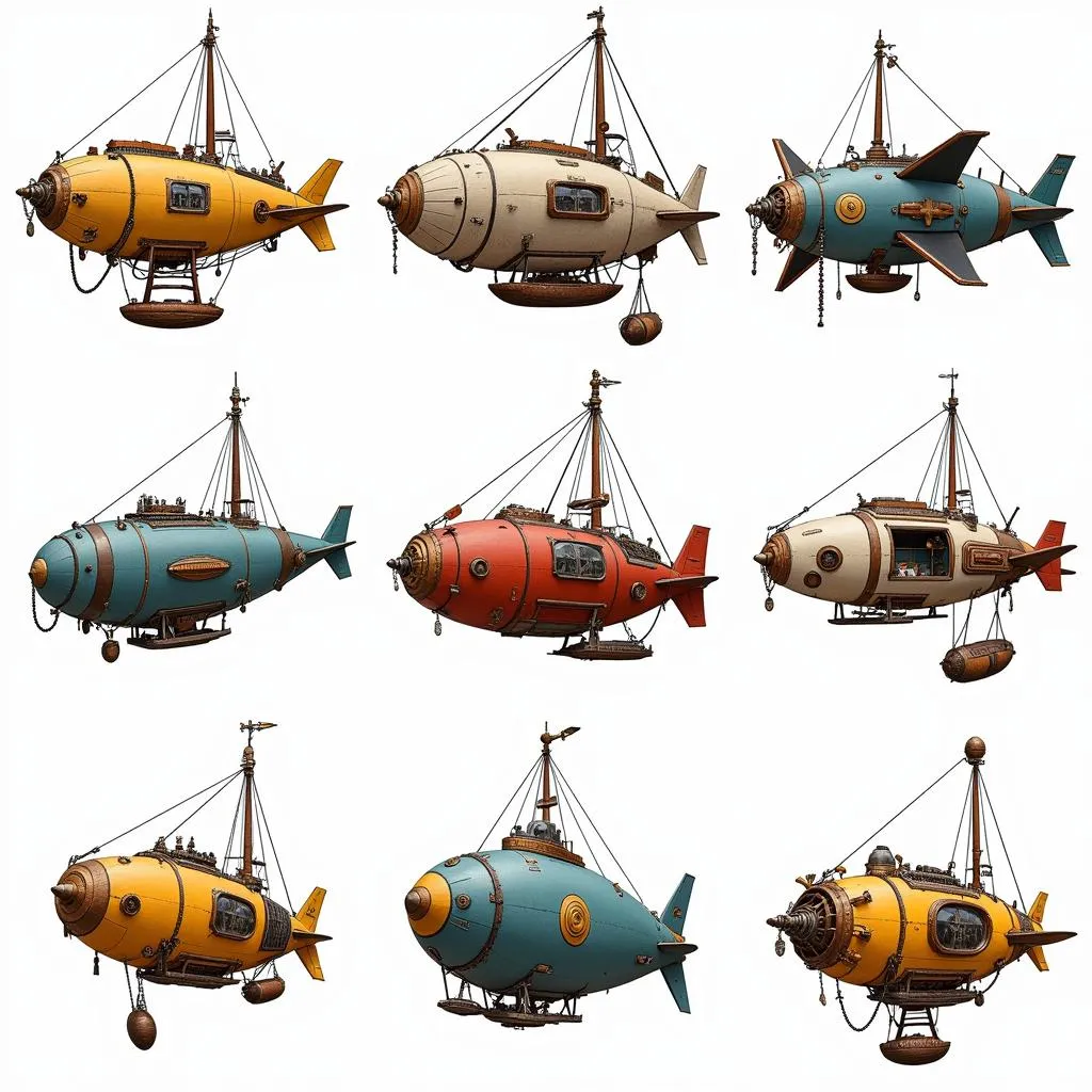 Bộ sưu tập airship art với đa dạng phong cách