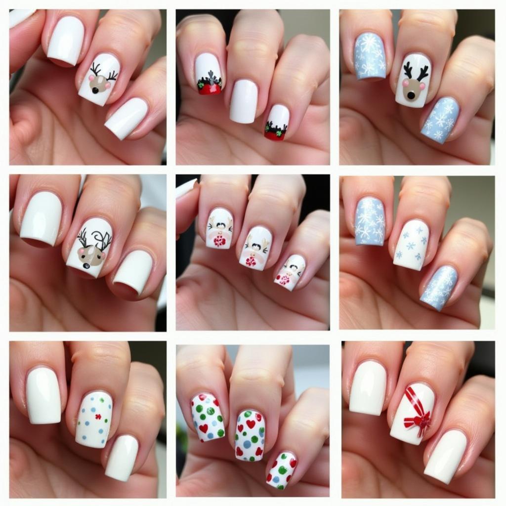 Bộ sưu tập các mẫu móng tay white Christmas nail art độc đáo