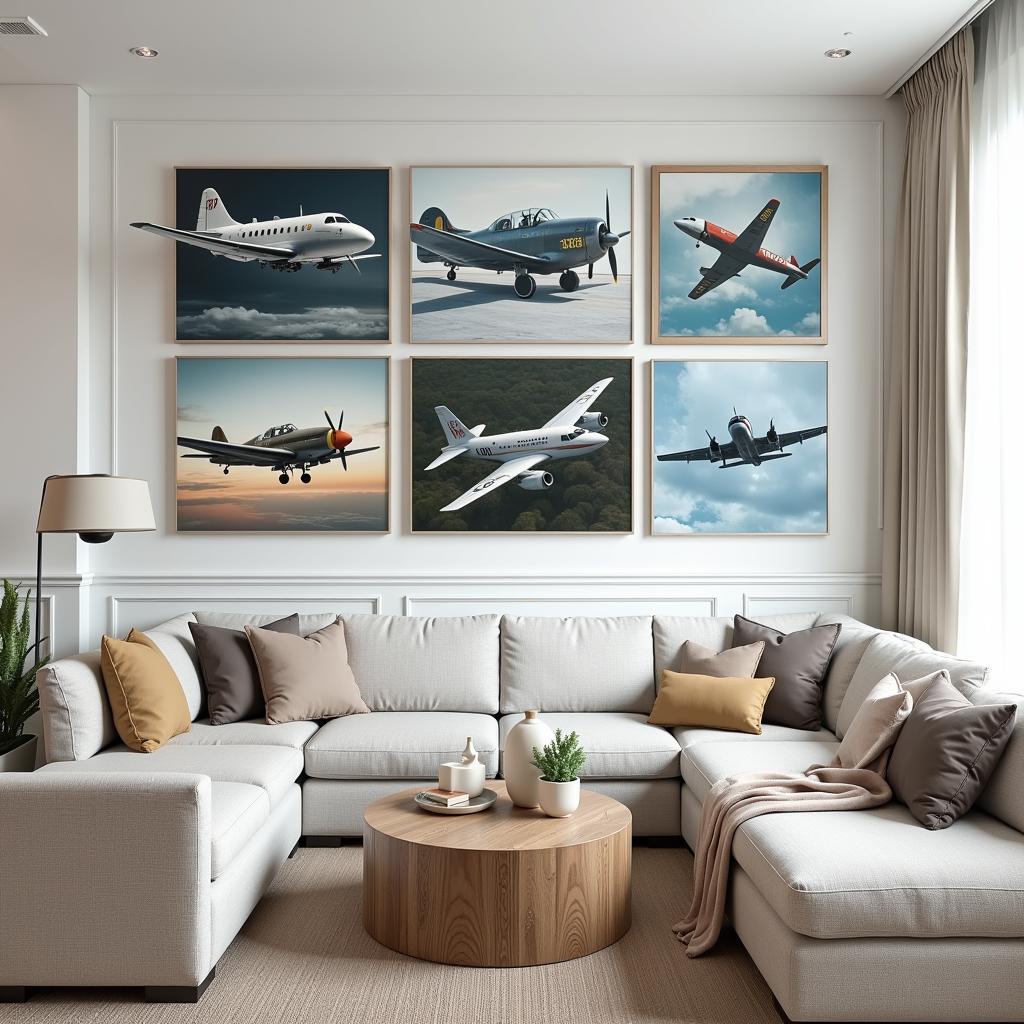 Bộ sưu tập tranh plane canvas art treo tường phòng khách