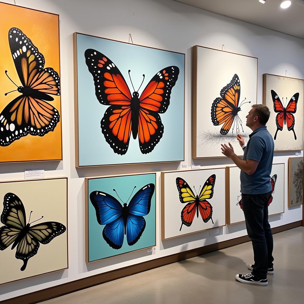 Bộ sưu tập tranh large butterfly art