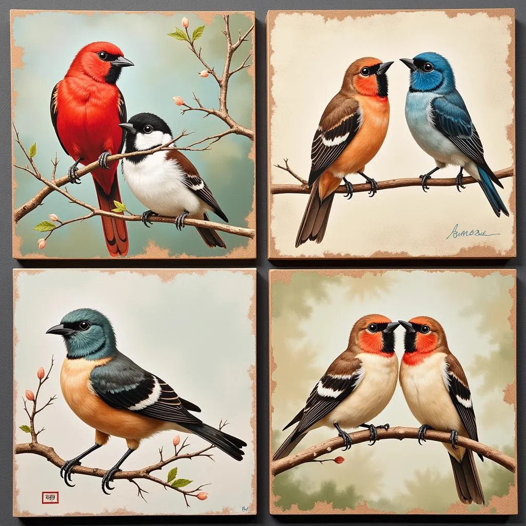 Bộ sưu tập tranh Love Birds Art với nhiều phong cách