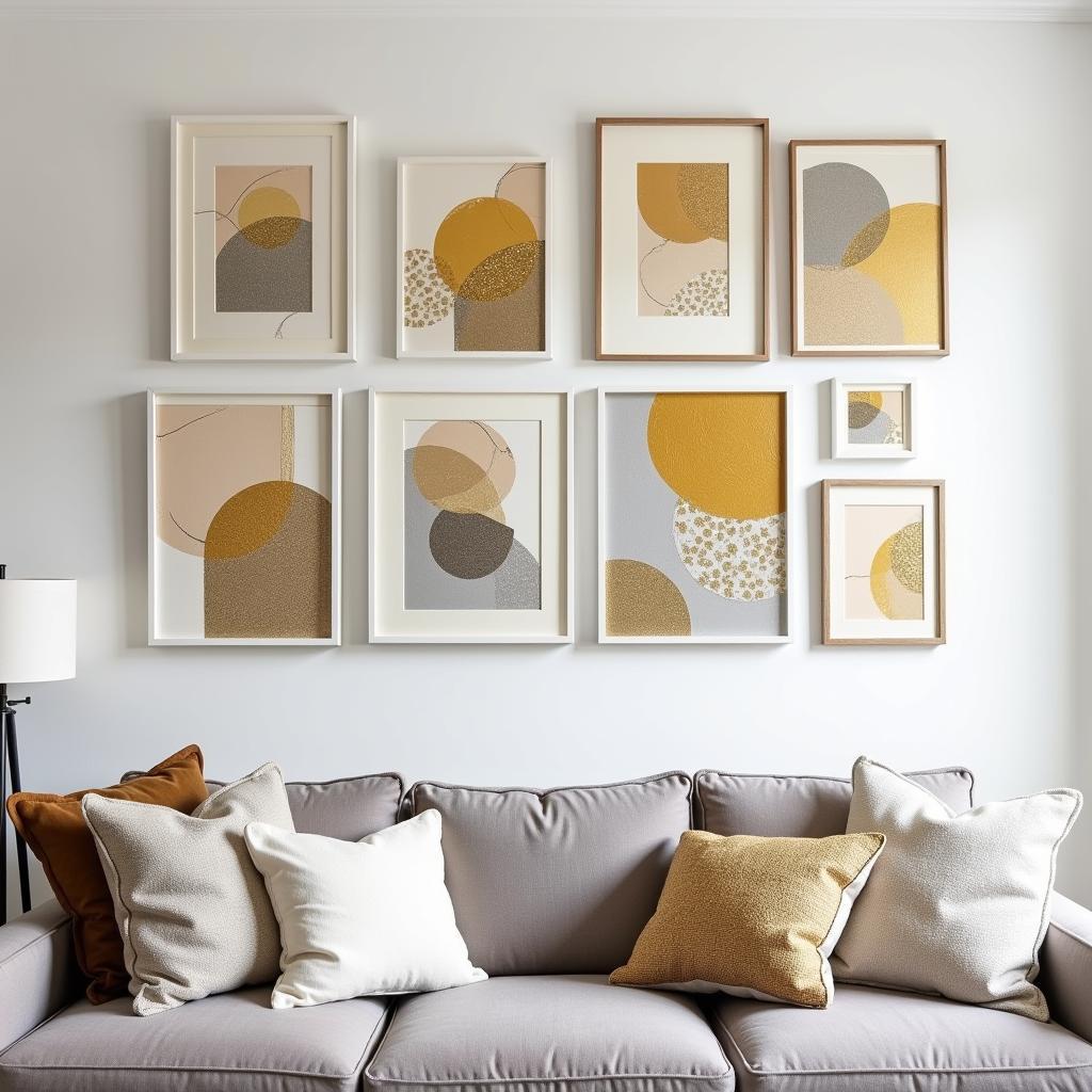 Curated Collection of Gold and Silver Abstract Art