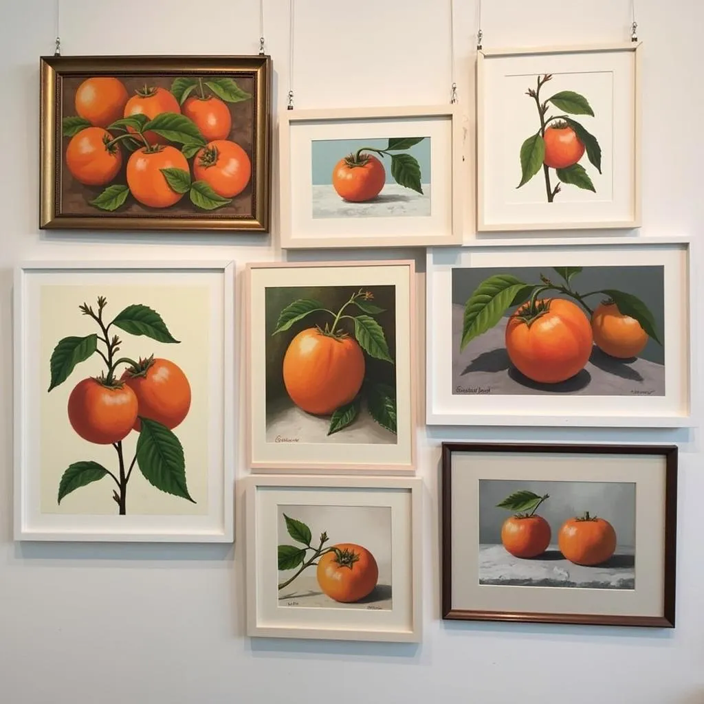 Diverse Persimmon Art Collection in Different Styles