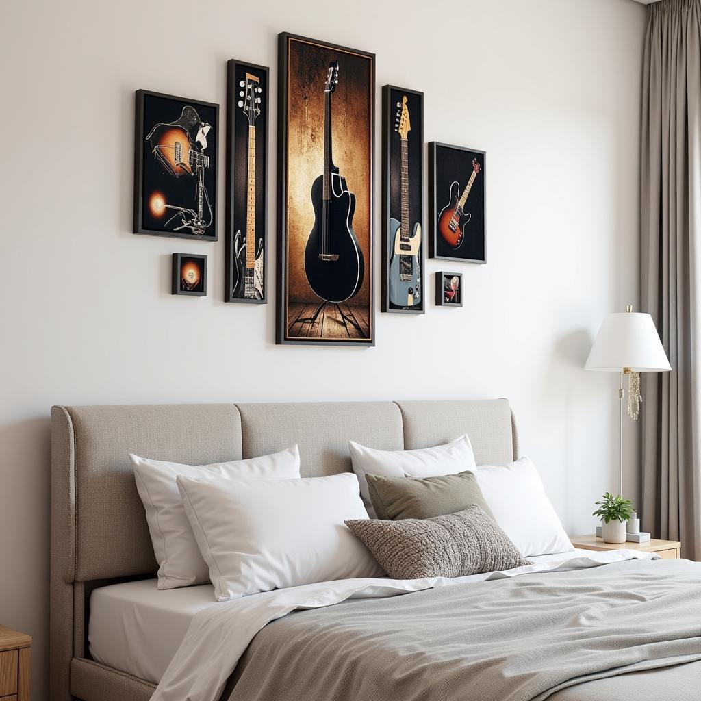 Bộ tranh canvas music wall art treo tường phòng ngủ