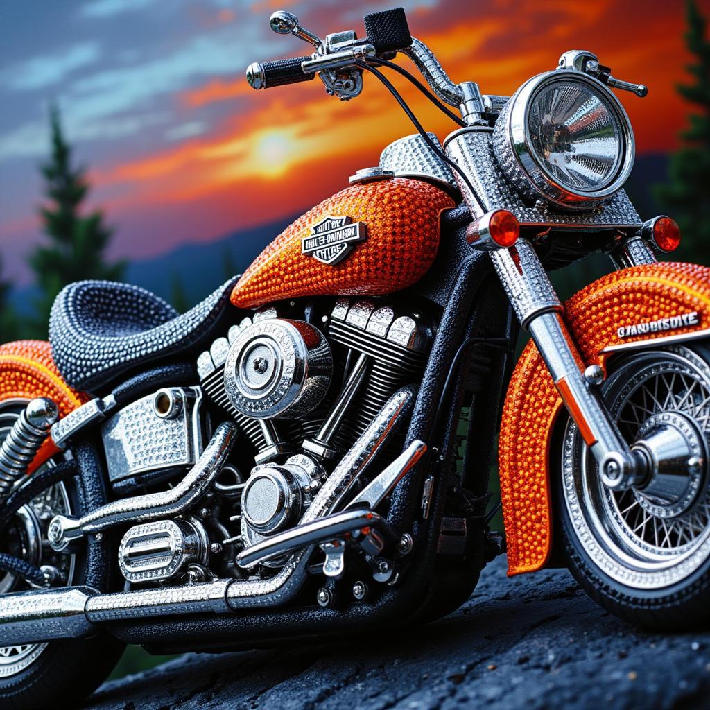 Bộ tranh ghép kim cương Harley Davidson