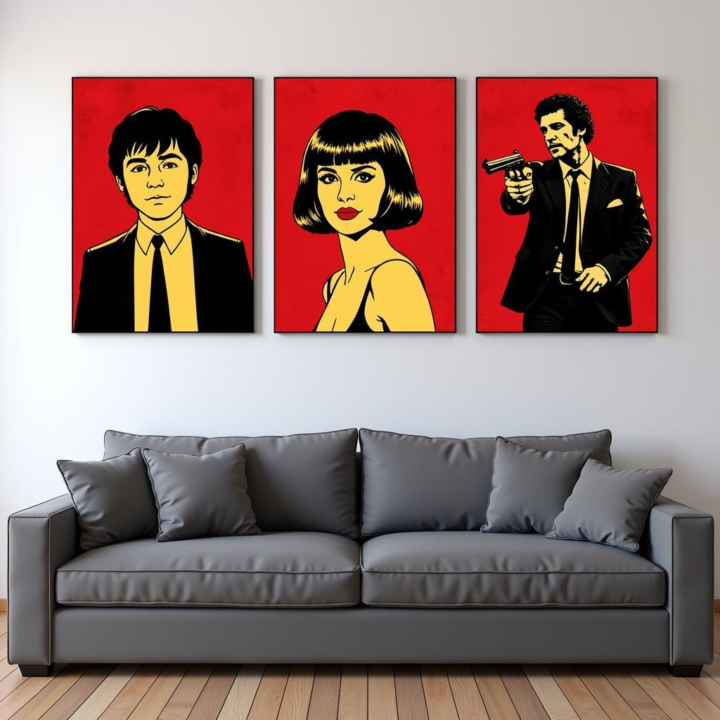 A set of Pulp Fiction wall art