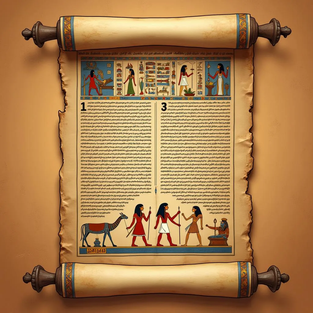 A Book of the Dead papyrus scroll 