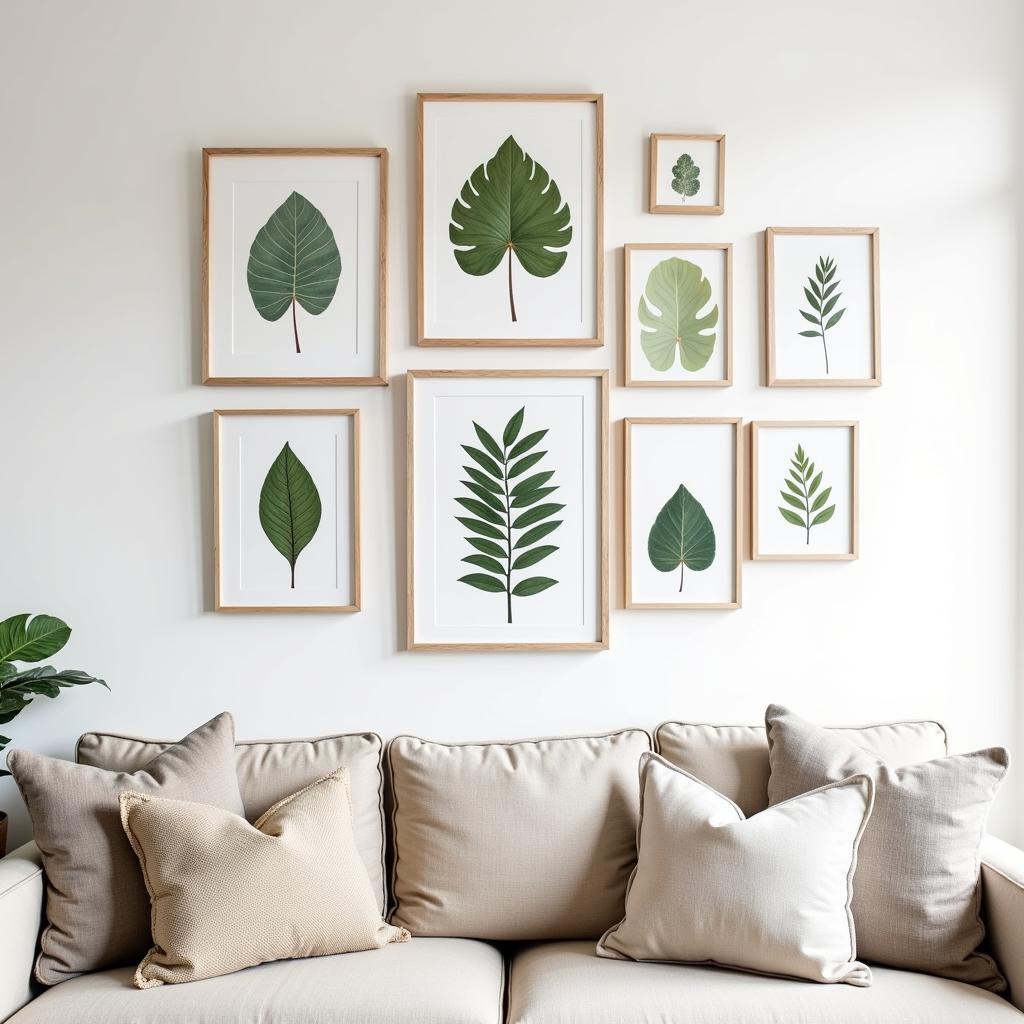 Botanical Prints Wall Art in a Living Room