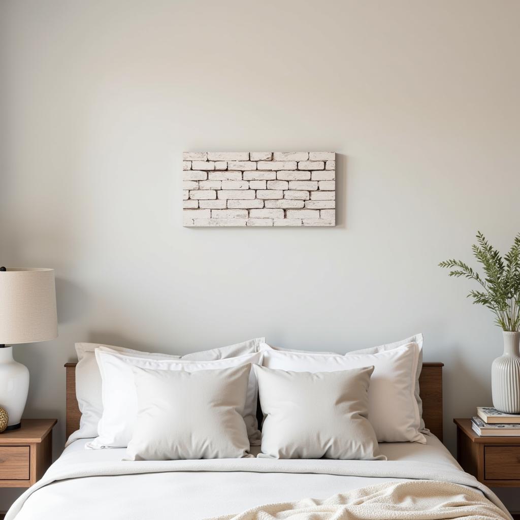 Brick Wall Art in a Cozy Bedroom