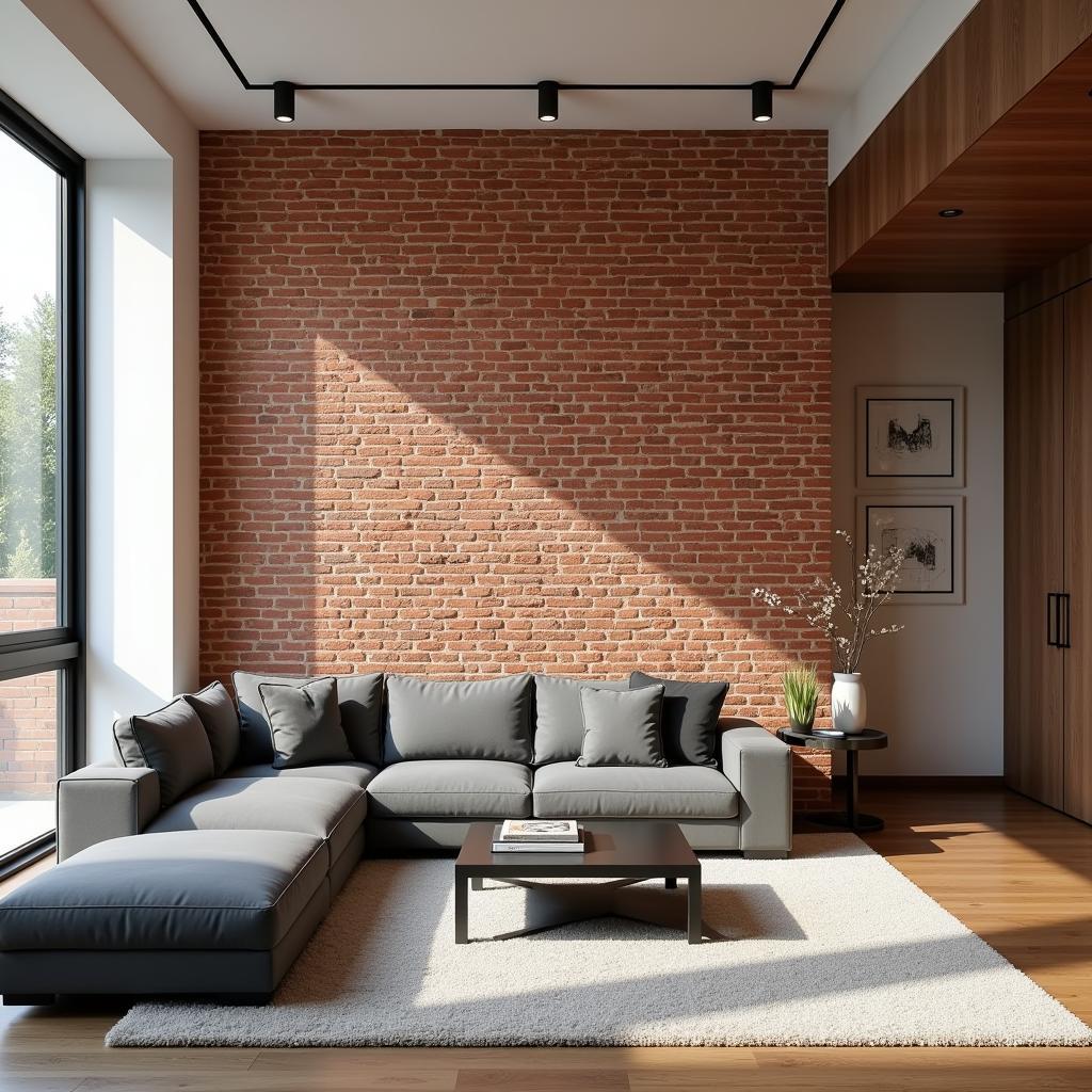 Brick Wall Art in a Modern Living Room