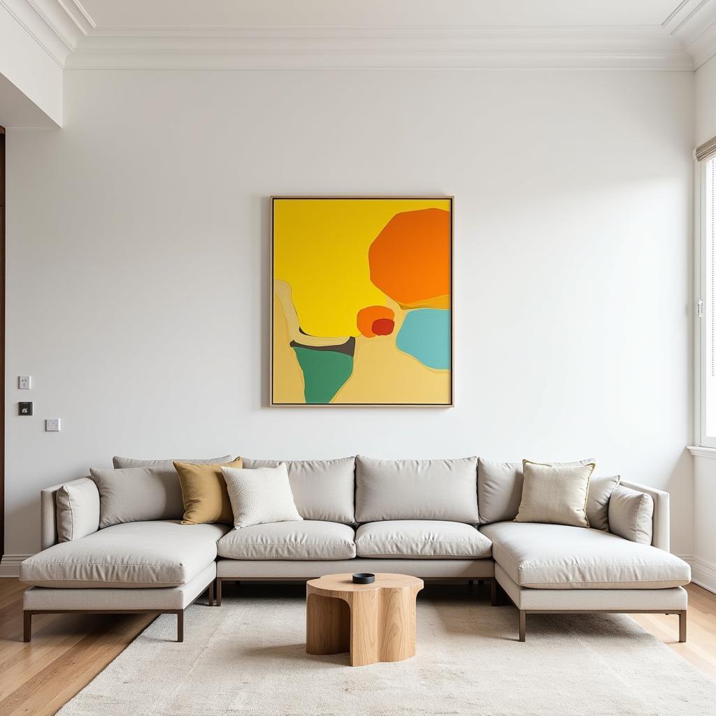 Bright Abstract Art in Living Room